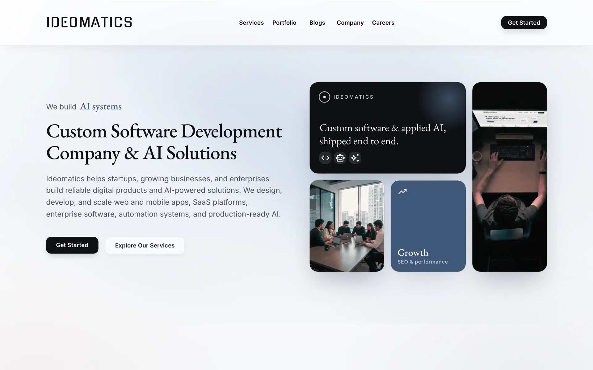 Ideomatics — Agency website, headless CMS, and AI-run CRM