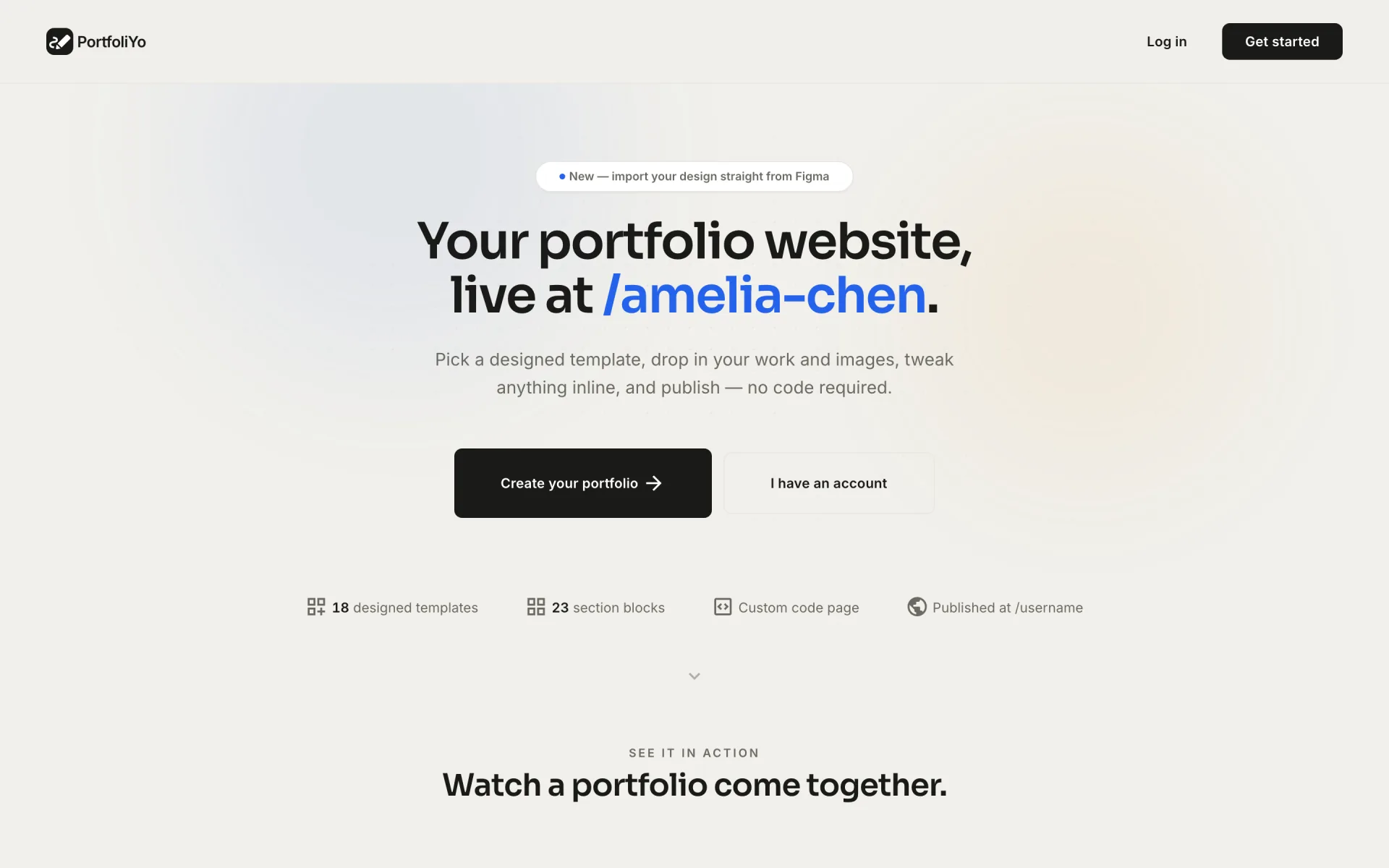 PortfoliYo — Portfolio builder that imports straight from Figma